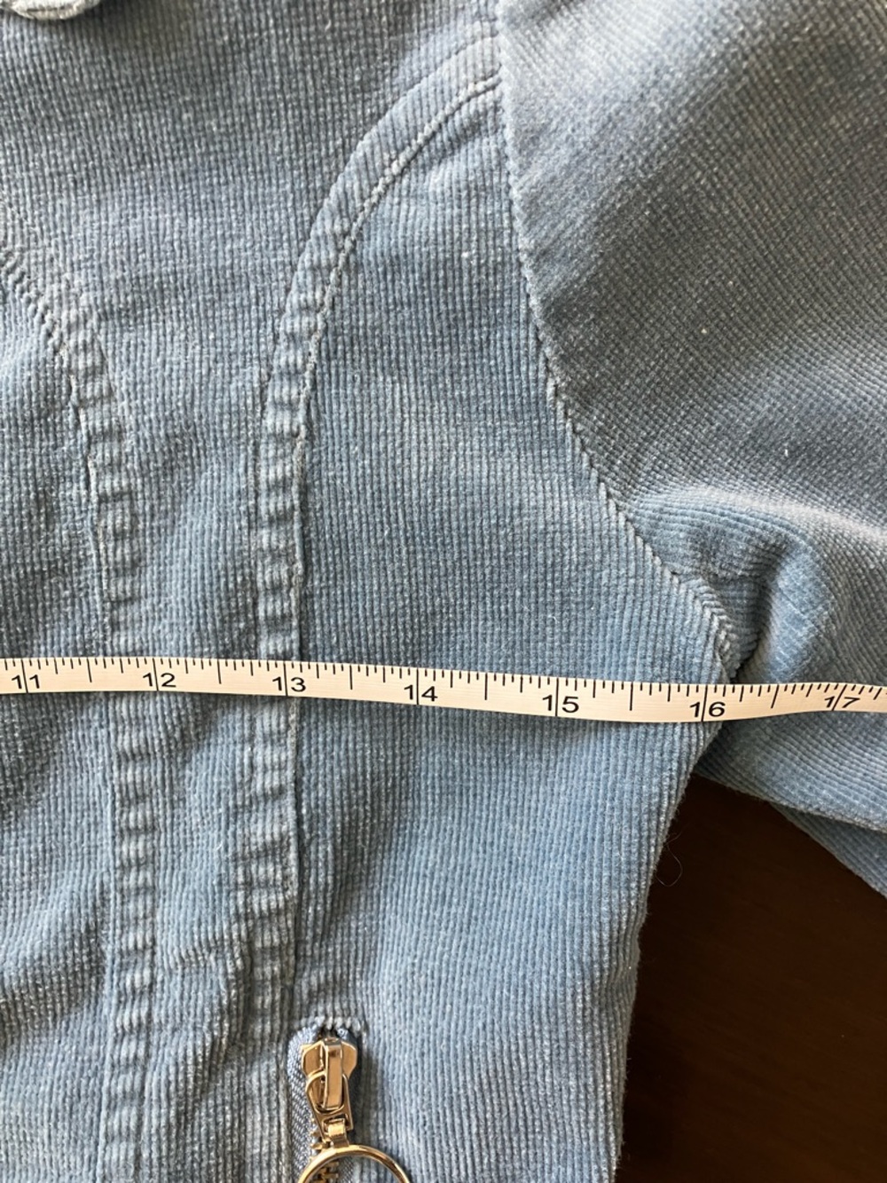 ROOMMATES California Vintage Light Blue Corduroy Zip-Front Fitted Jacket Size M - Picture 10 of 12